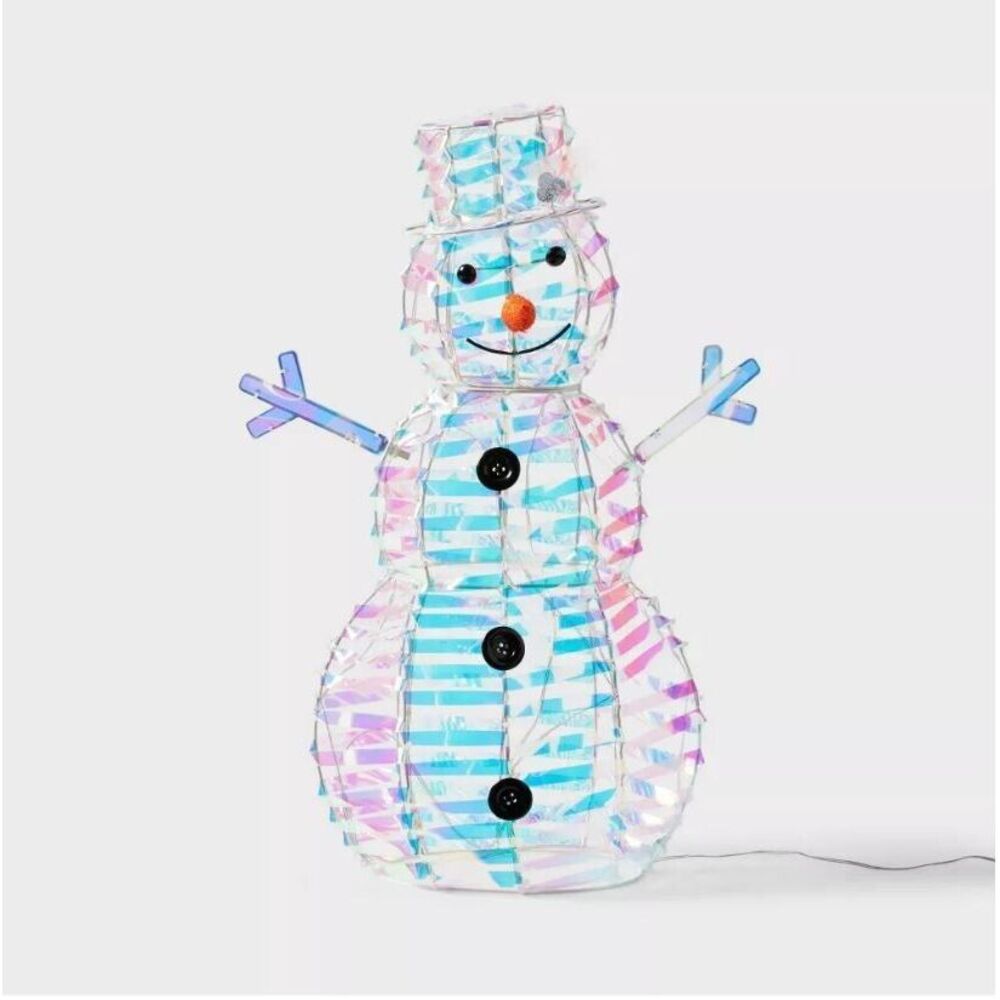 NEW 26" LED Iridescent Snowman Christmas Novelty Sculpture Light - Wondershop